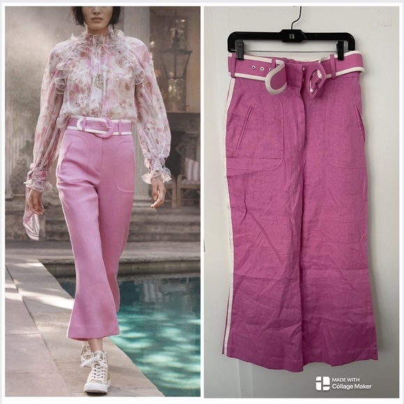 Zimmermann runway super eight hot pink linen pants - Picture 1 of 7